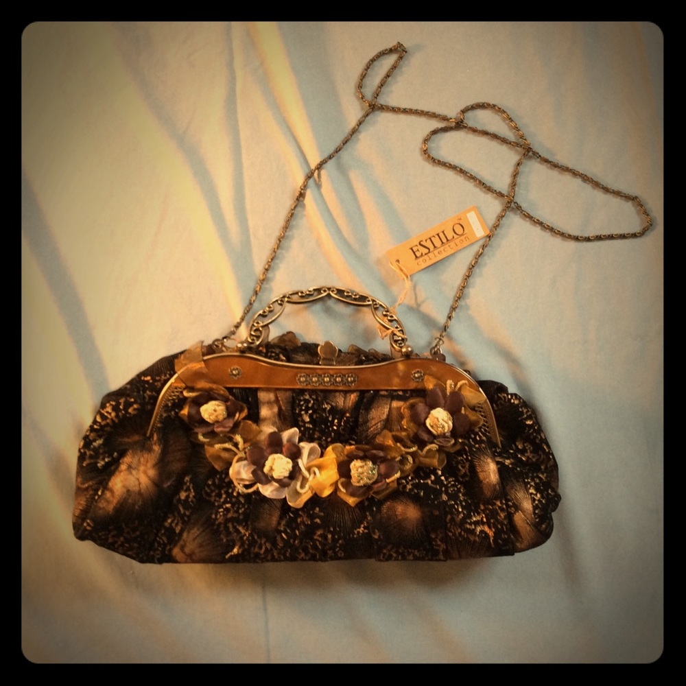 Purse Fancy Embellished Flowers Estilo Beautiful!
